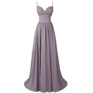 Gray Lace Prom Dress